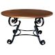 Handcrafted Copper Accent Table With Black Metal Base